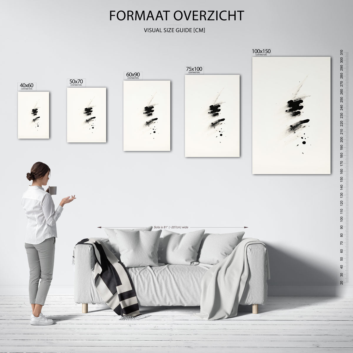 Dynamische penseelstreken Kunstwerk