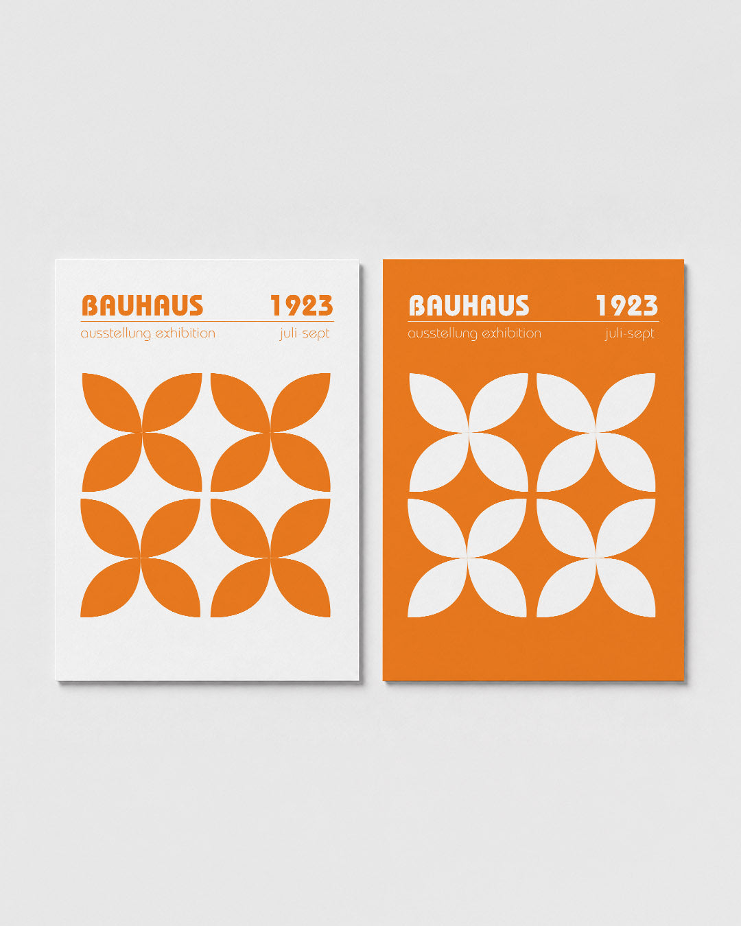 Oranje bloemvormen Posterset