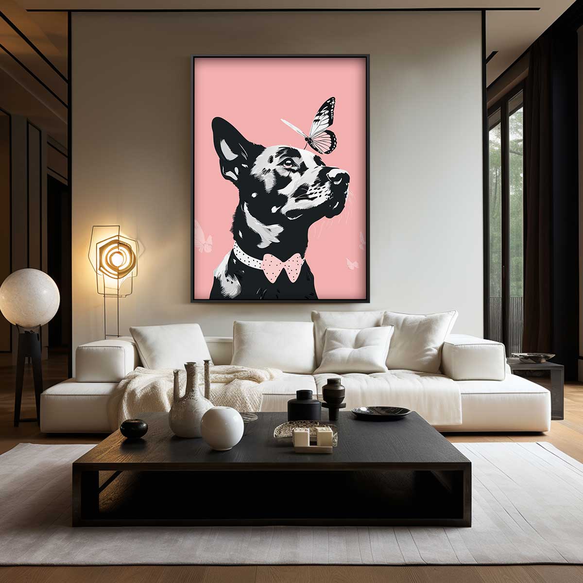 Dreamy Dog and Butterfly Artwork