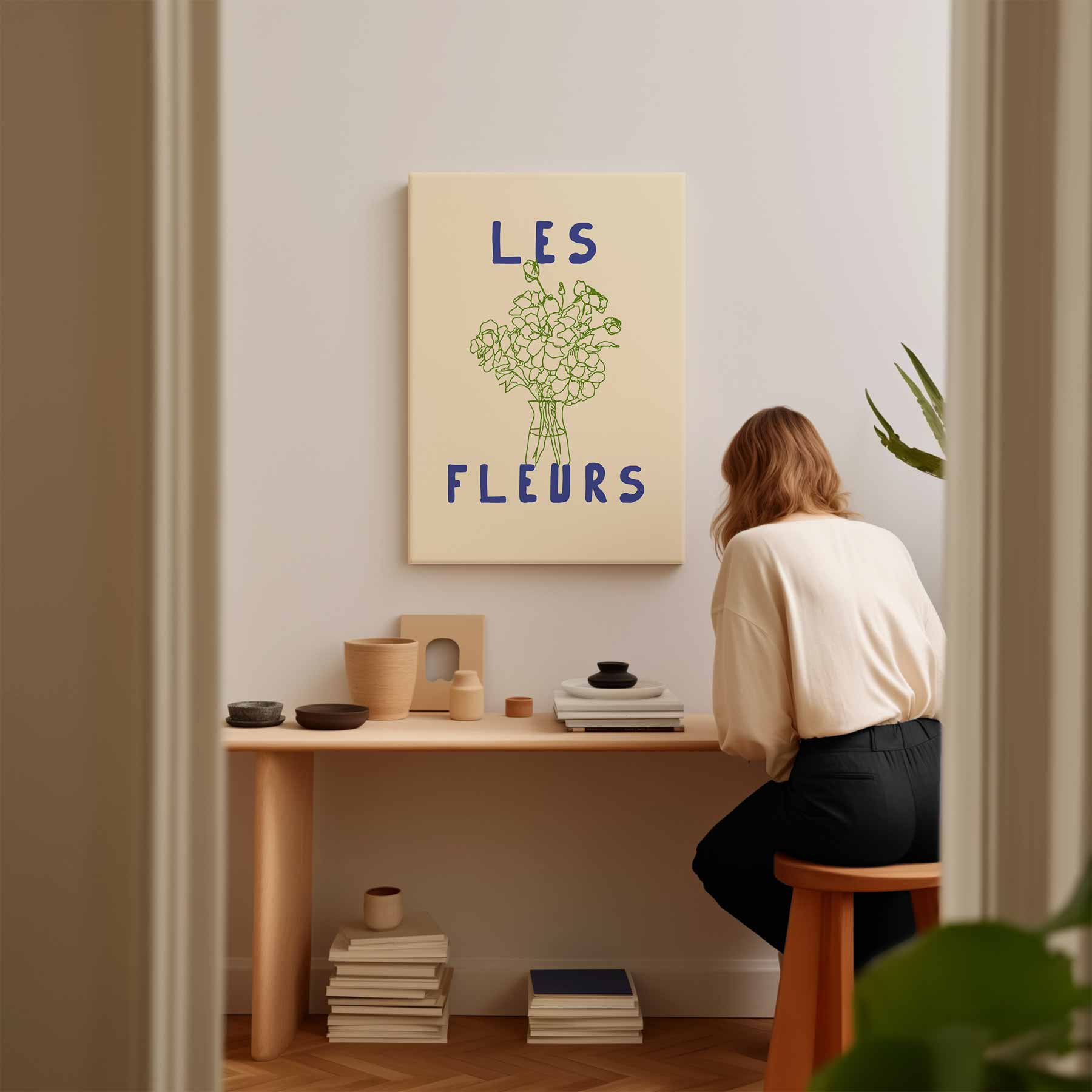 Les Fleurs Minimalistisch Kunstwerk-canvas-dibond-plexiglas-wanddecoratie-WallArtistic