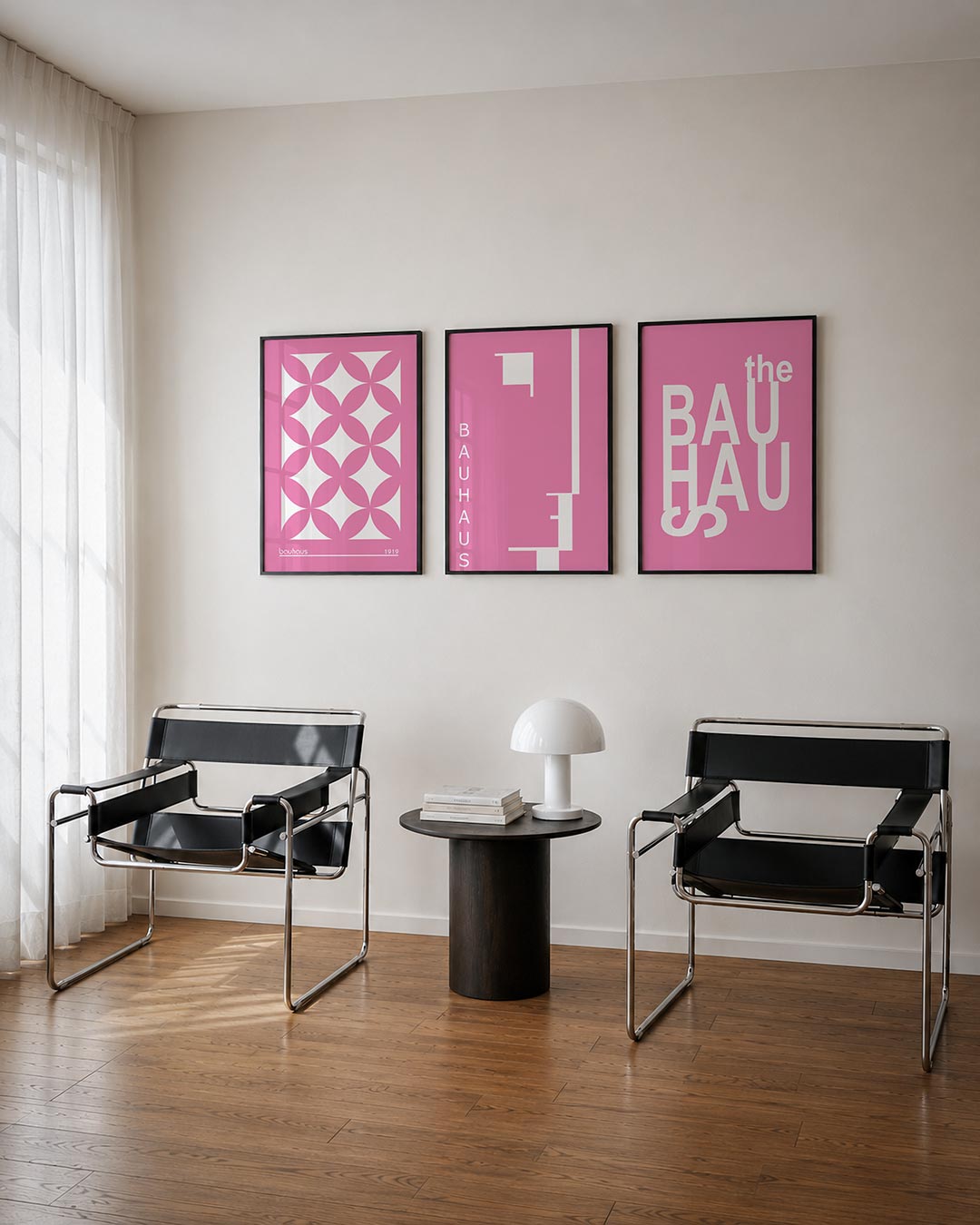 Roze cirkelpatroon Posterset