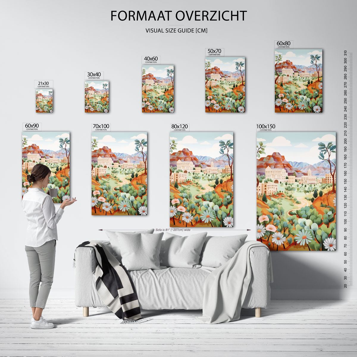 Landschap met bloemen Poster