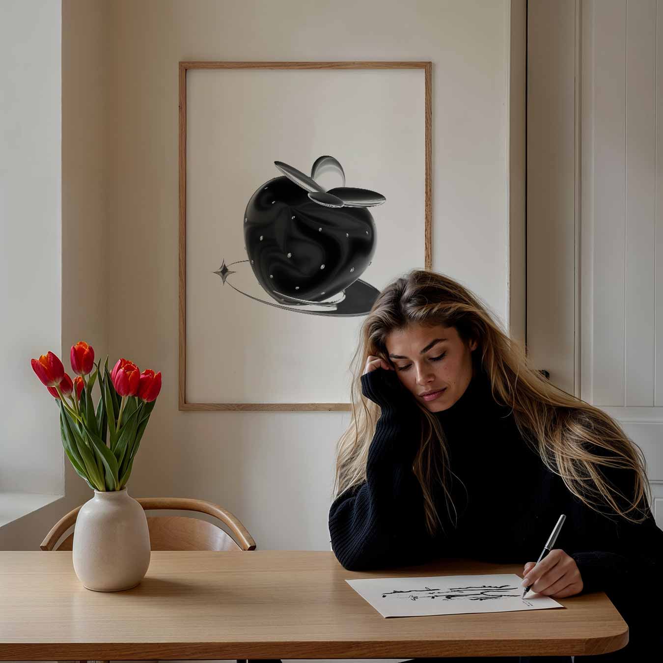 Magische Zwarte Aardbei Poster-WallArtistic