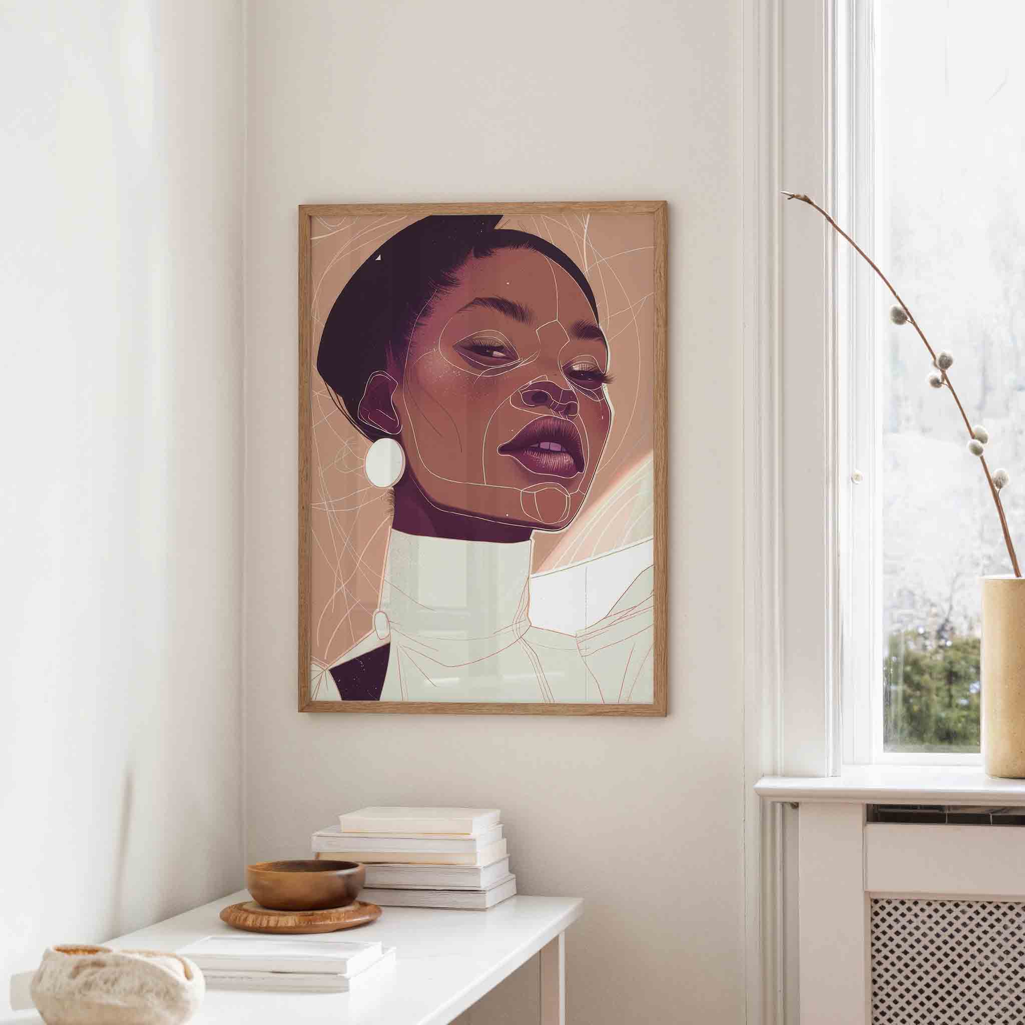 Portret met lijnen Poster