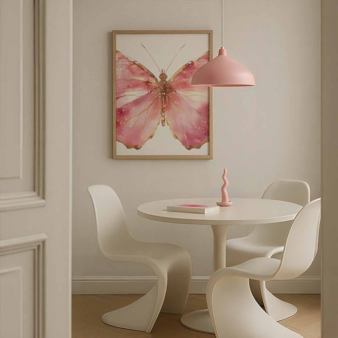 Betoverende Roze Vlinder Poster-WallArtistic