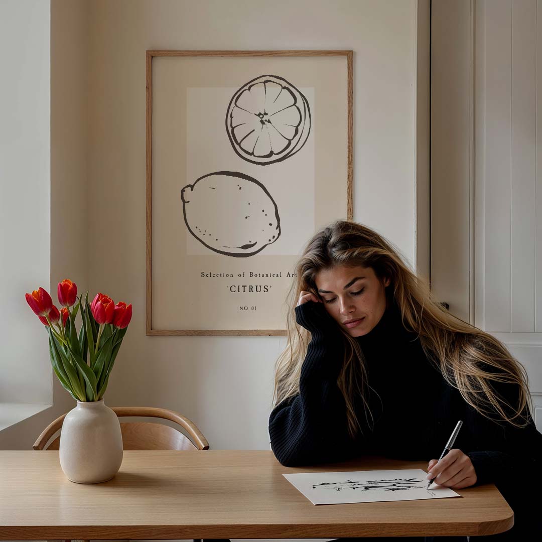 Botanische Citrus Illustratie Poster-WallArtistic
