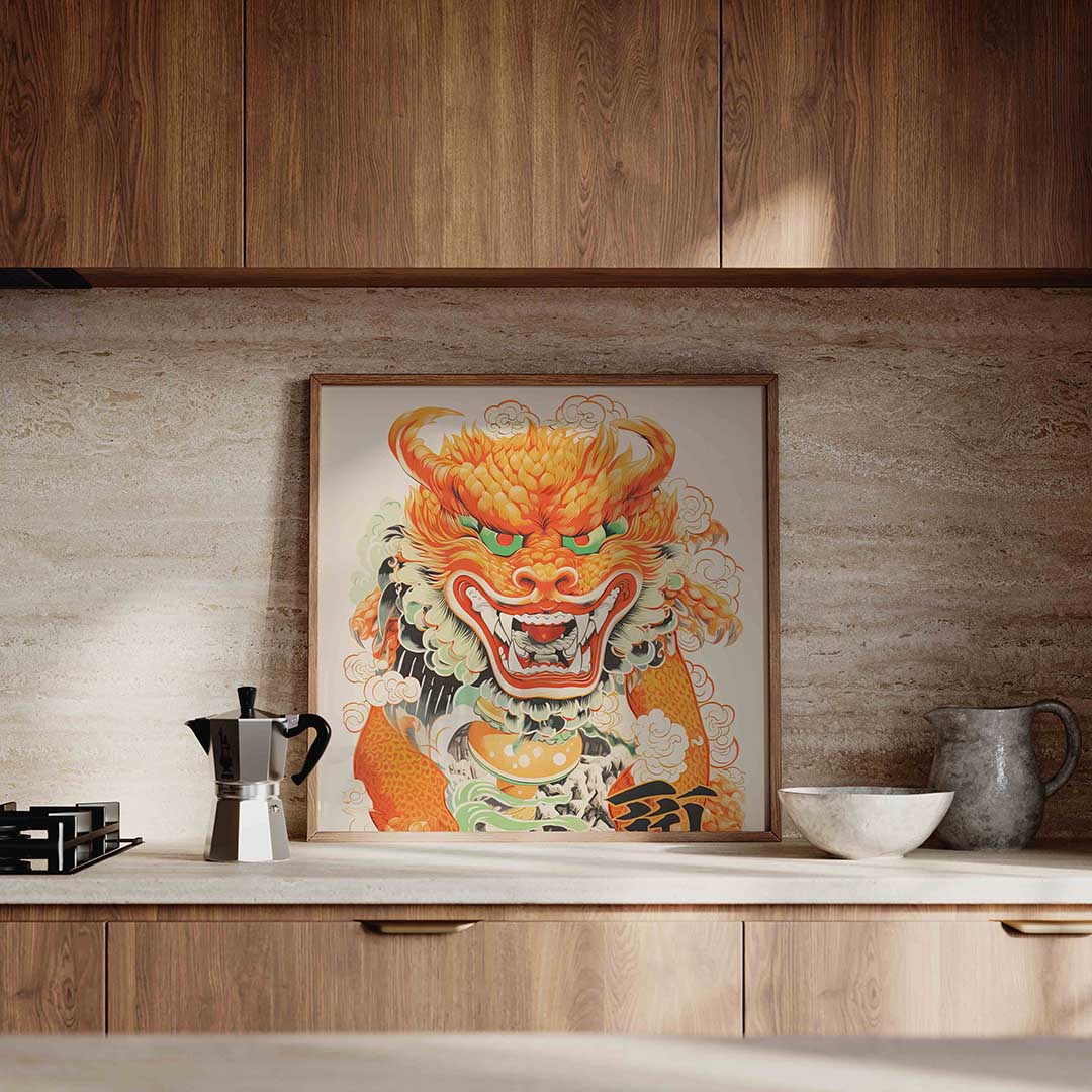 Draak met wolken Poster