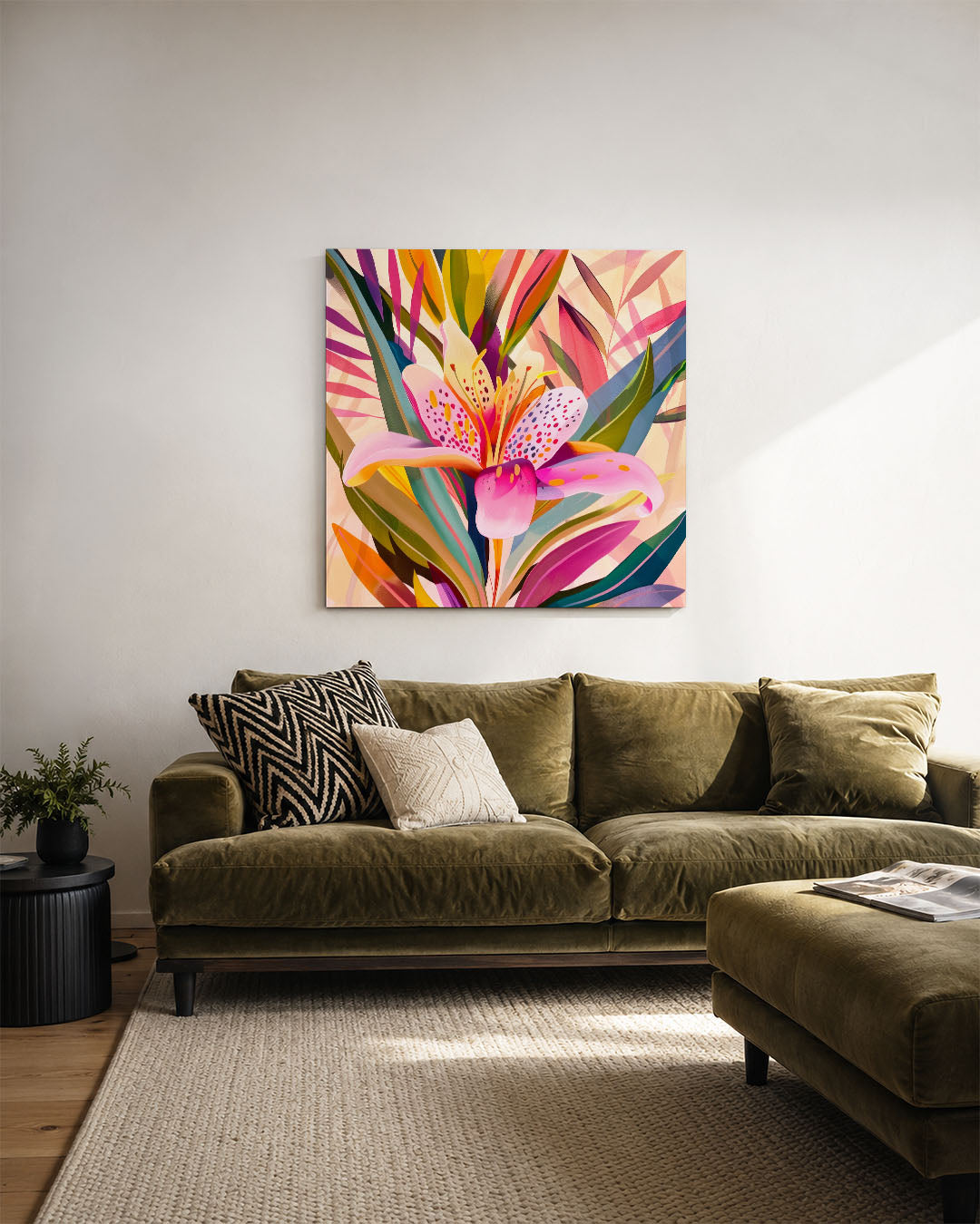 Kleurrijke bloemvormen Kunstwerk