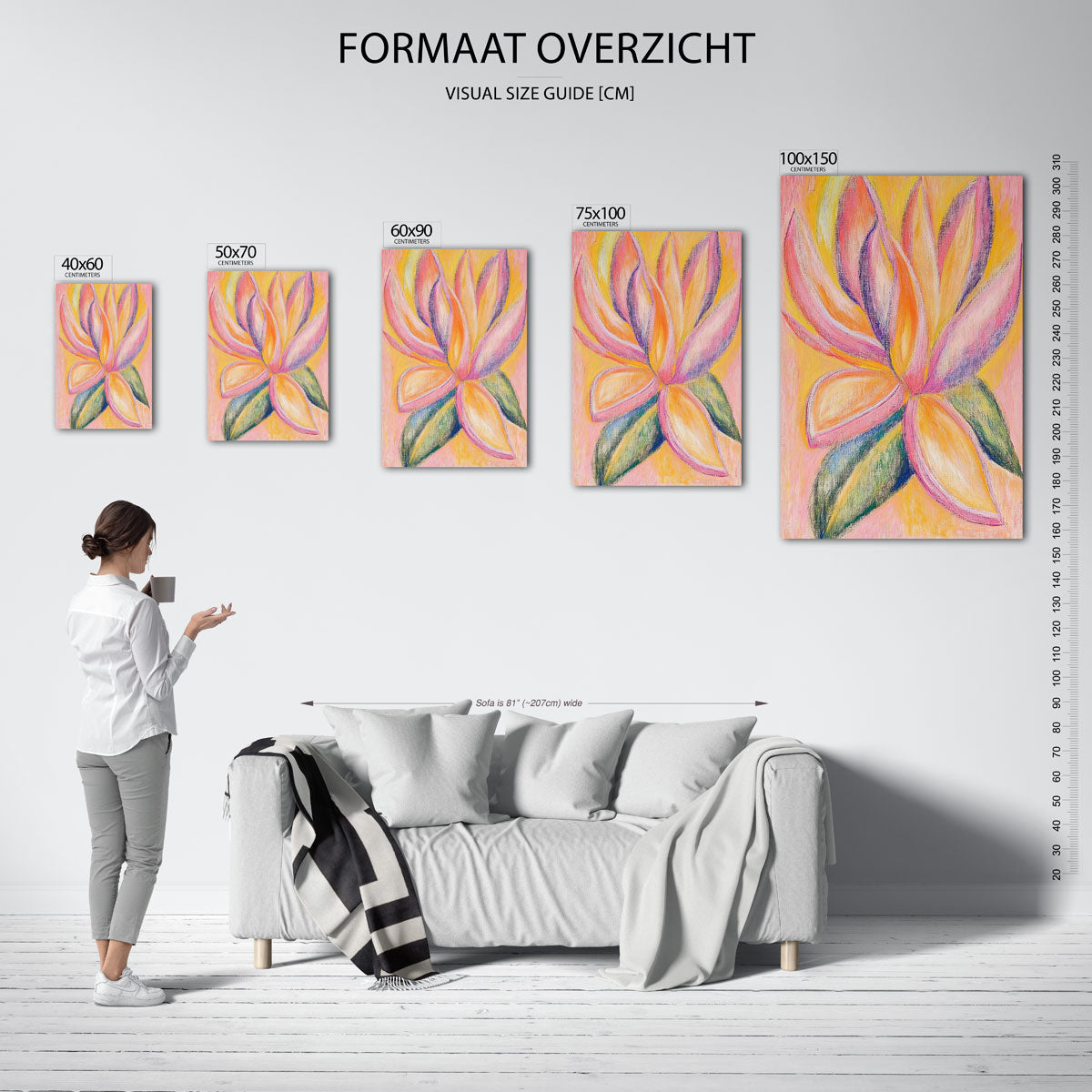 Vrolijke bloemvormen Kunstwerk