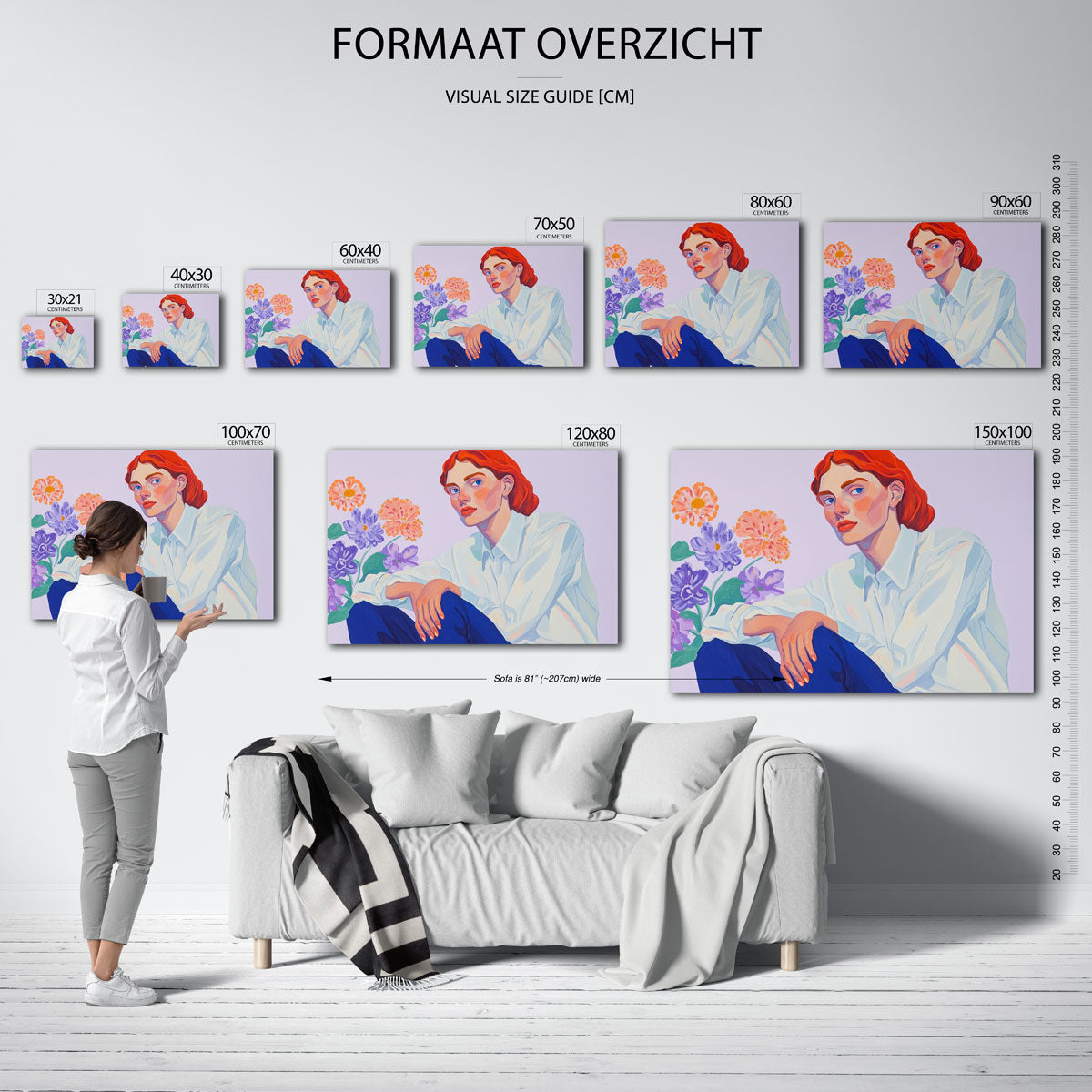 Vrouw met bloemen Poster