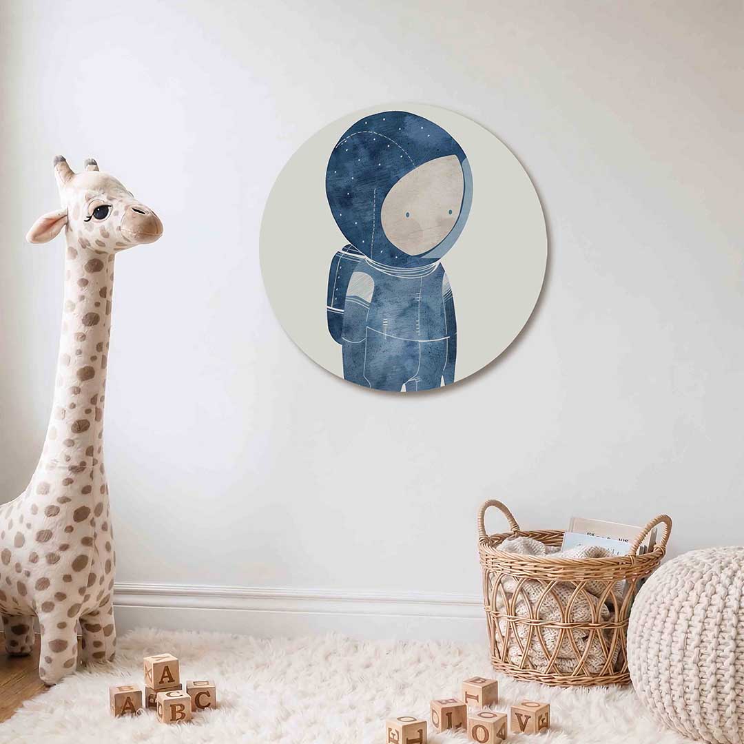 Astronaut in blauw Muurcirkel