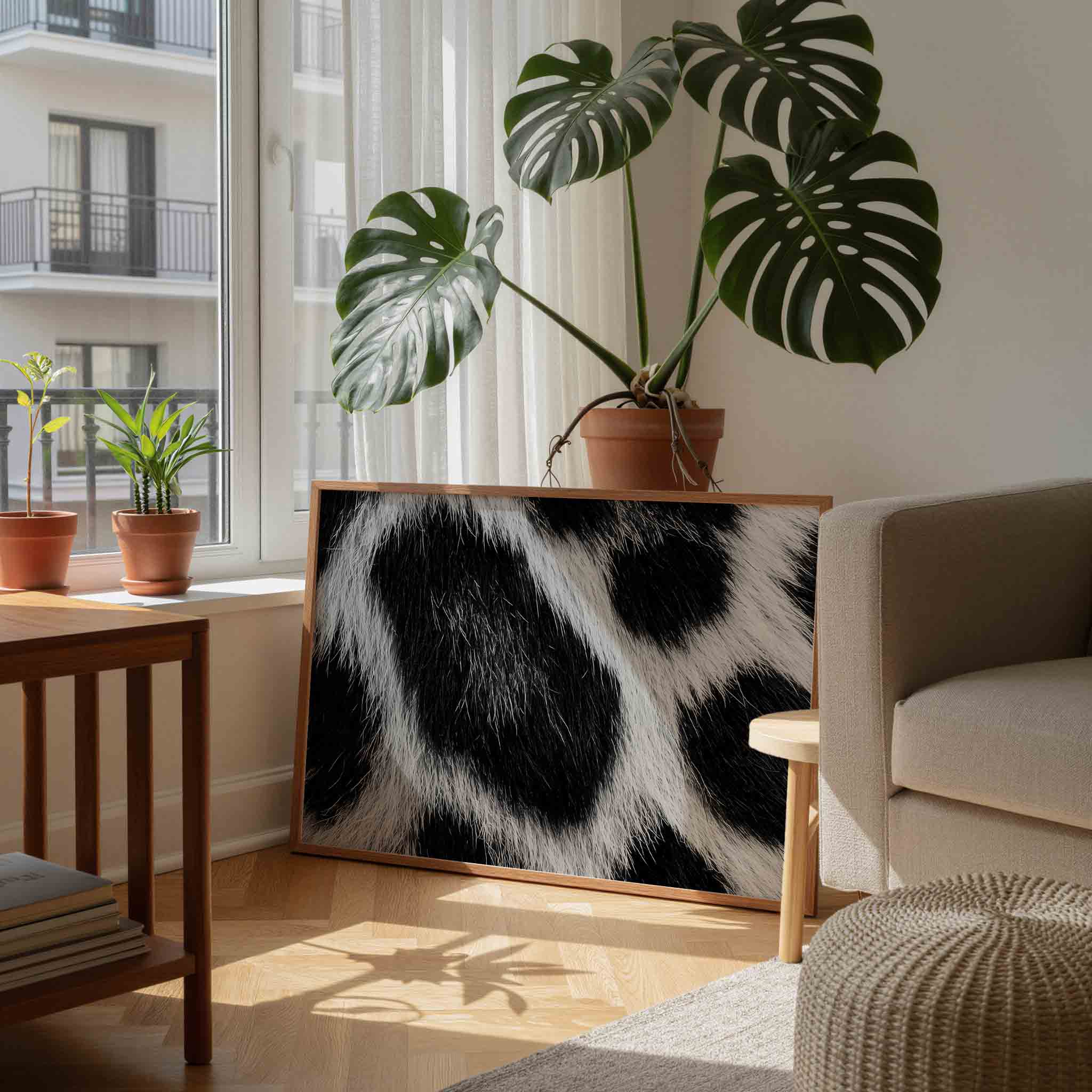 Zwart wit vachtpatroon Poster