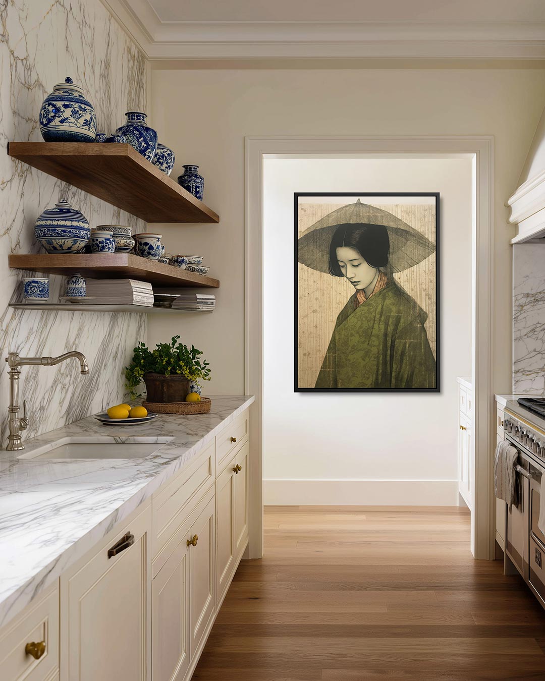 Serene vrouwfiguur Kunstwerk