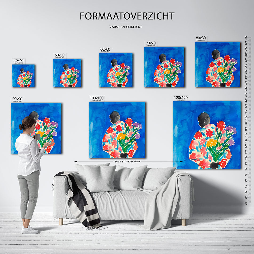 Kleurrijke bloemfiguur Kunstwerk