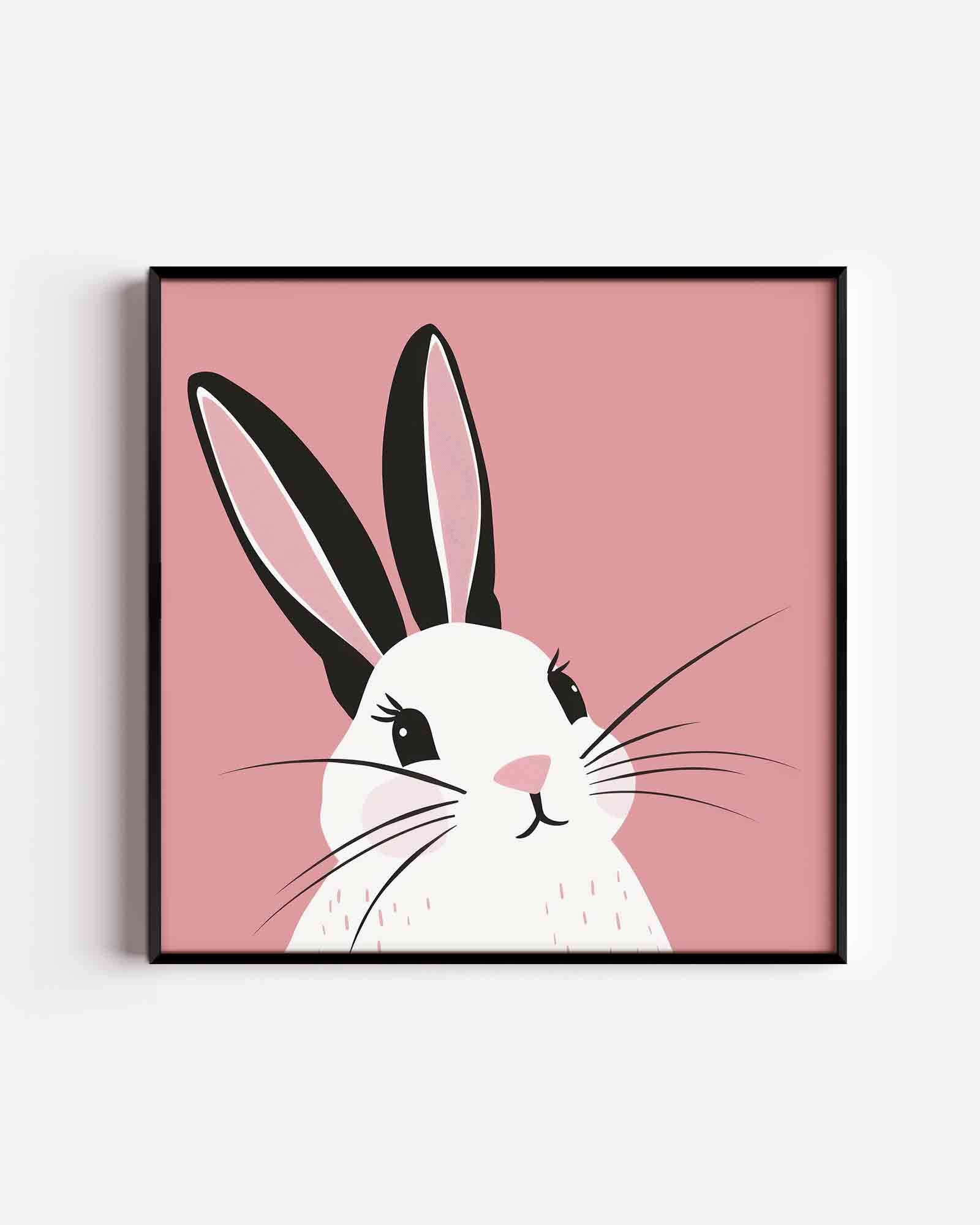 Konijn op roze Poster