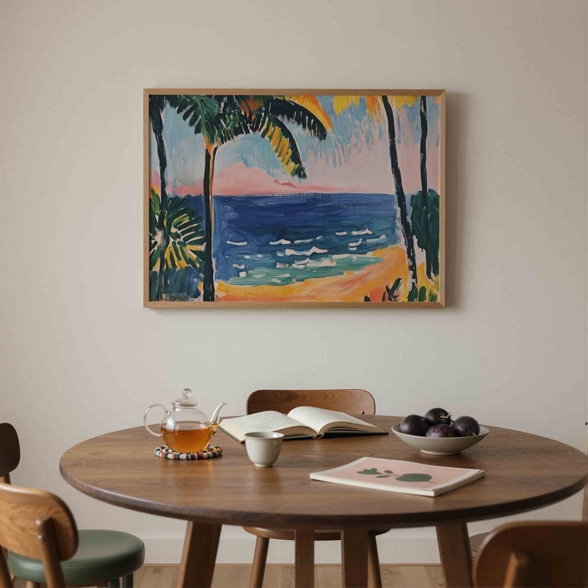 Palmbomen en zee Poster
