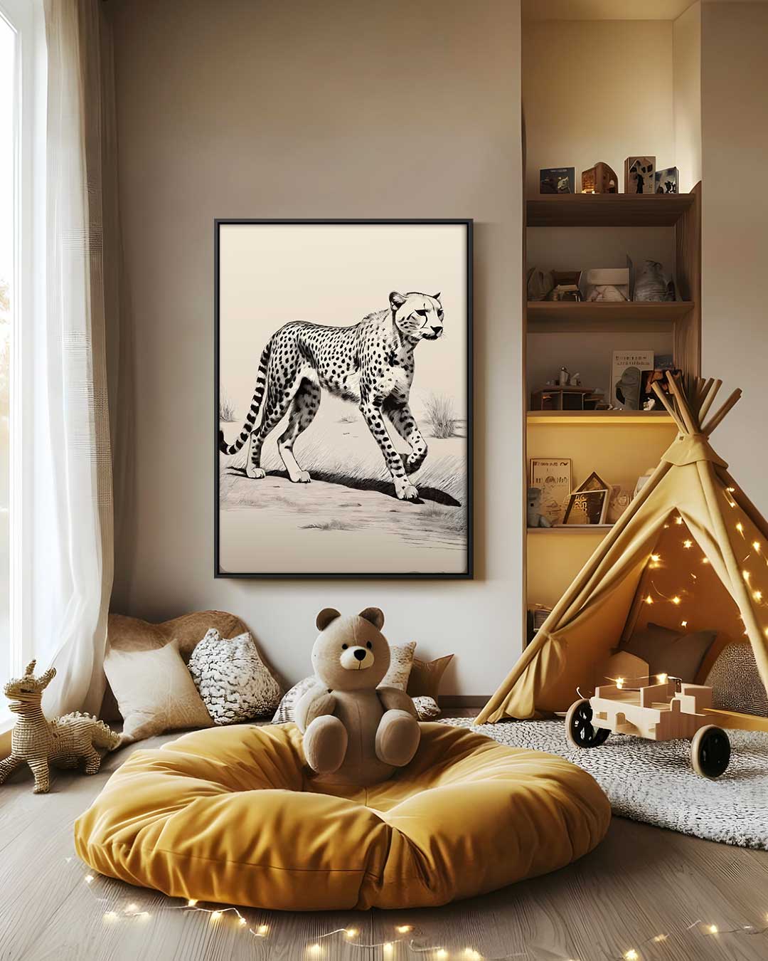 Majestic Cheetah in the Savanna Artwork