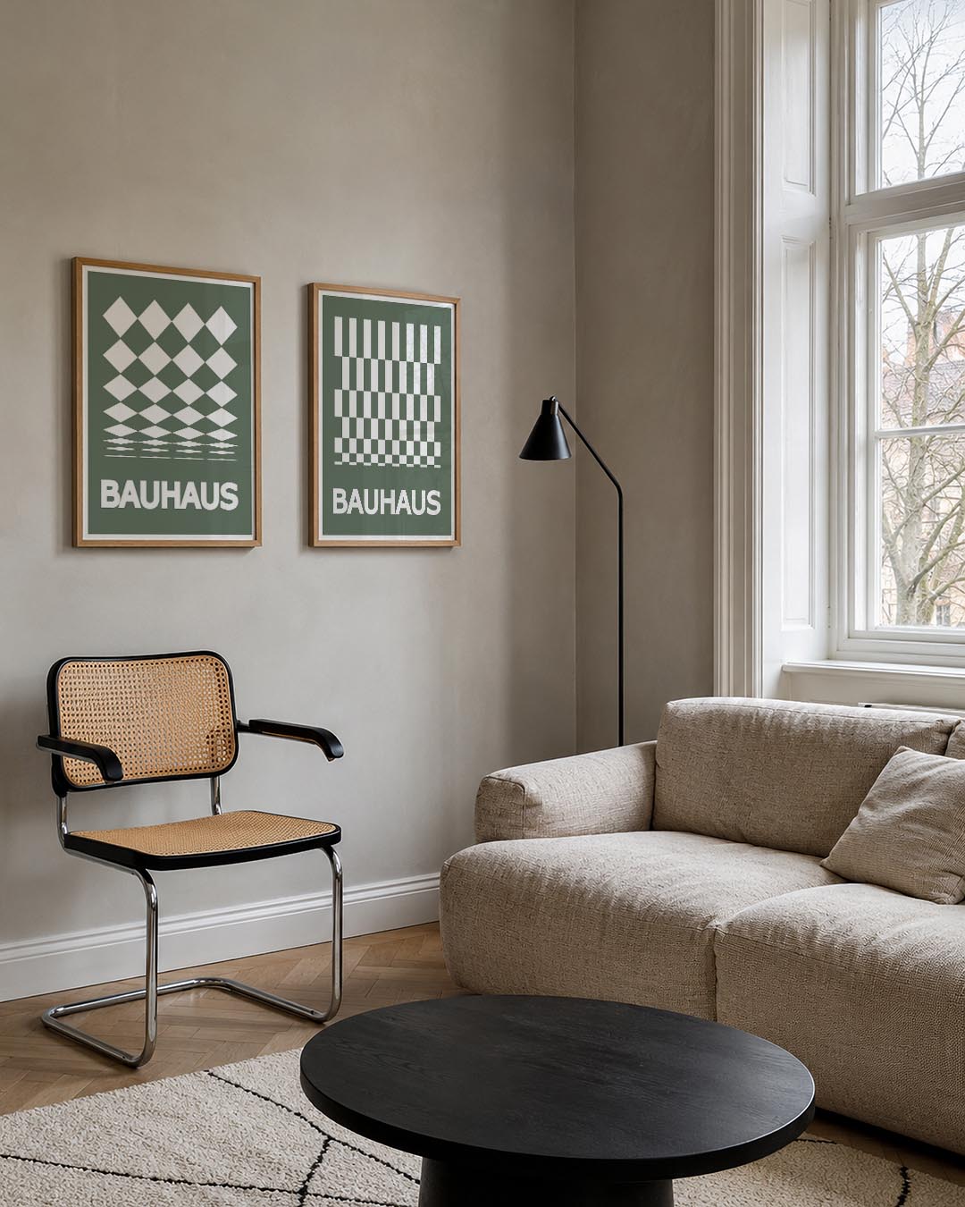 Ruitpatroon en tekst Posterset