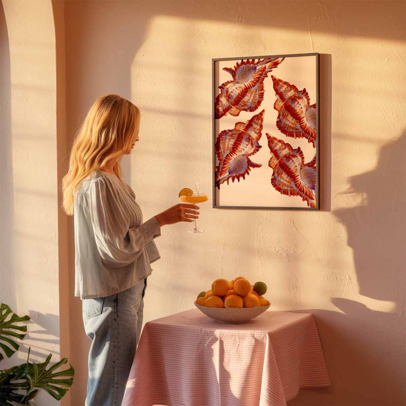 Rode en paarse schelpen Poster-WallArtistic