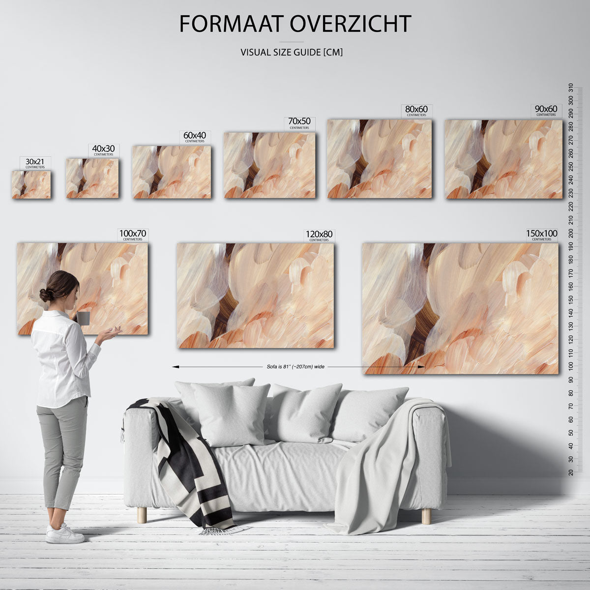 Abstracte penseelstreken Poster