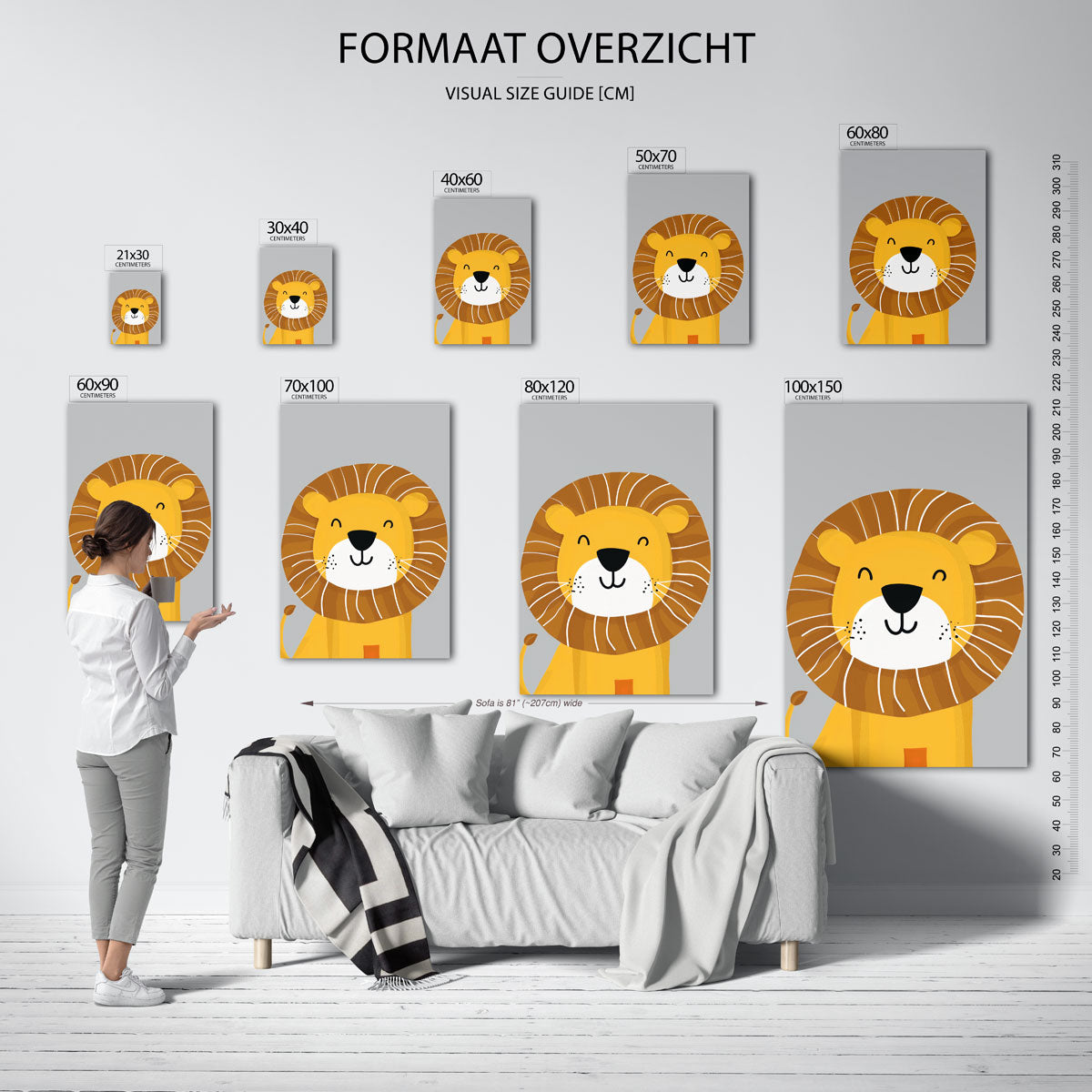 Lachende leeuw Poster