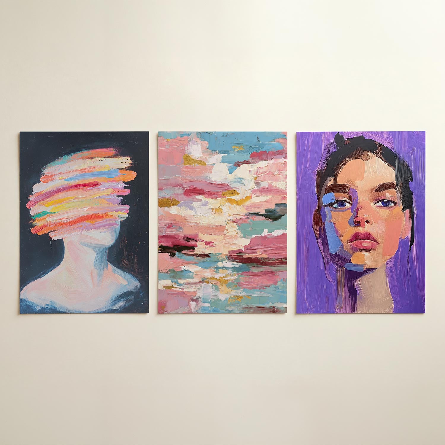 Kleurenstreep portret Posterset