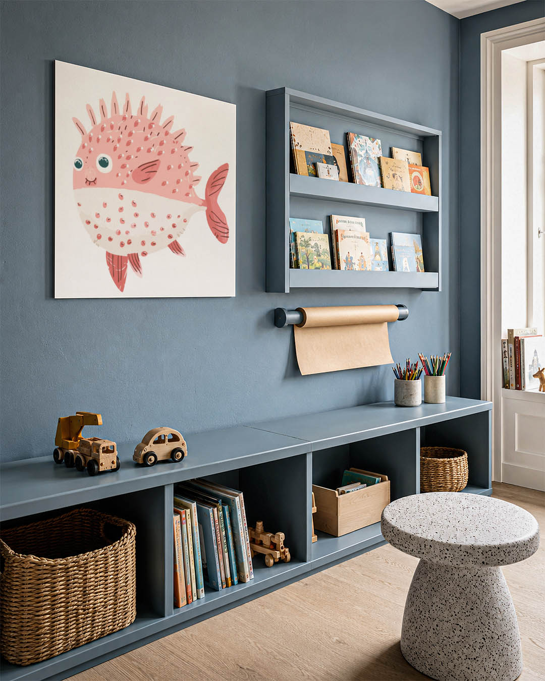 Speelse vis illustratie Kunstwerk