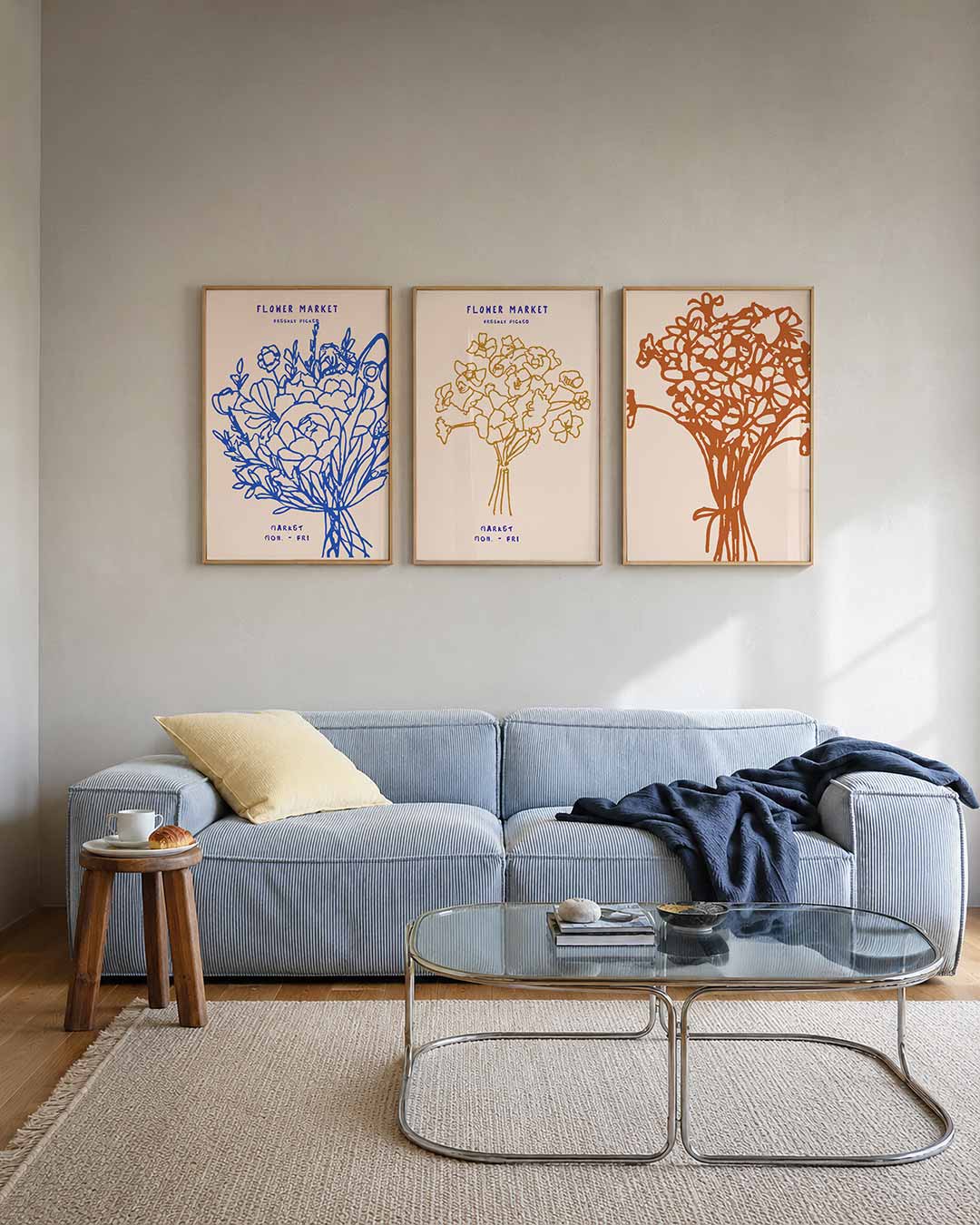 Bloemenlijnenspel Posterset