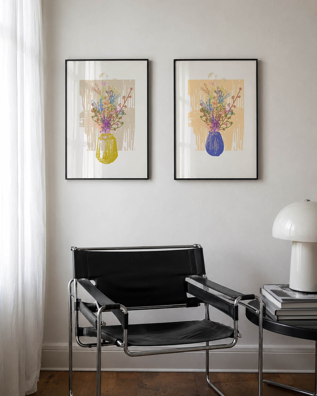 Bloemrijke lijnen Posterset
