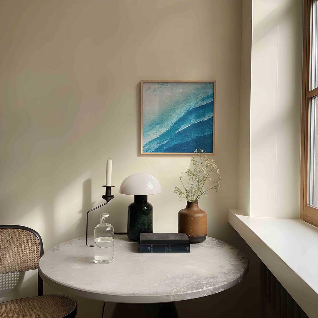 Golvende blauwe Poster