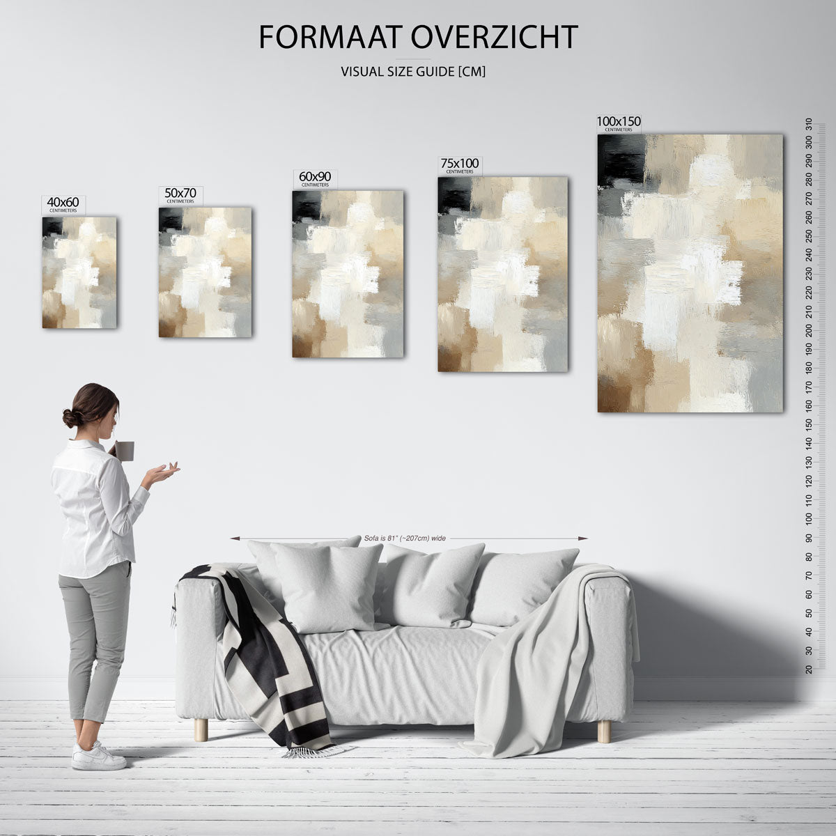 Geometrische kleurenmix Kunstwerk