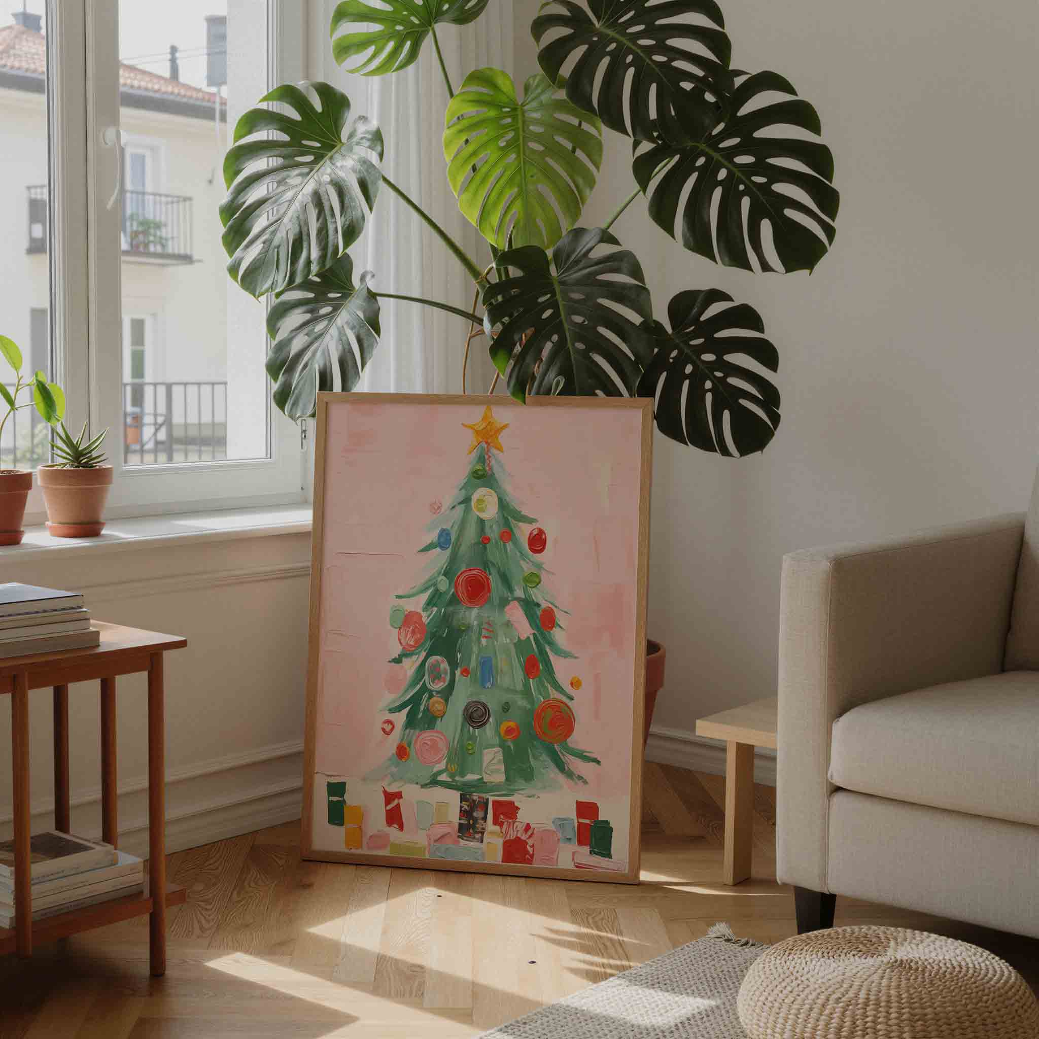 Kerstboom met versieringen Poster