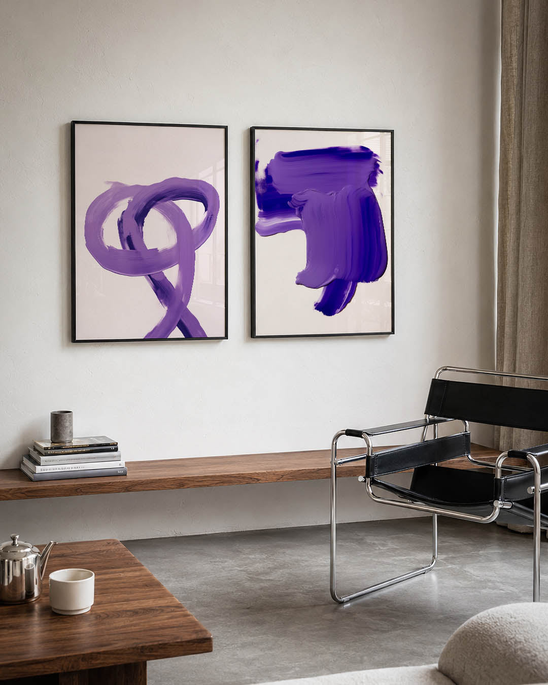 Paarse kleurbeweging Posterset