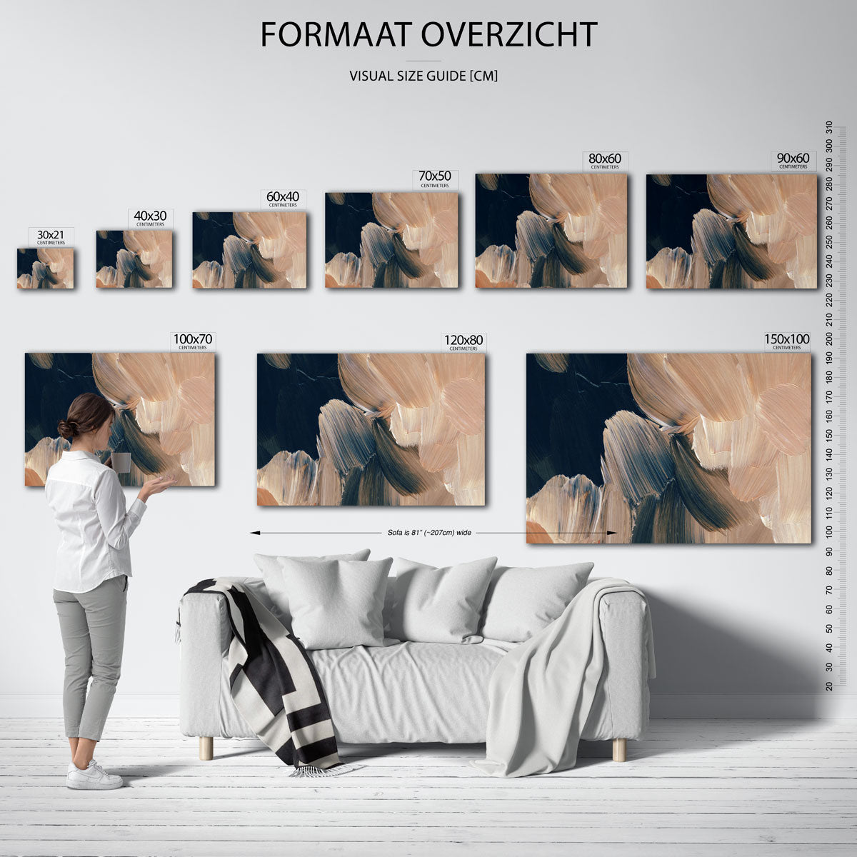 Abstracte penseelstreken Poster