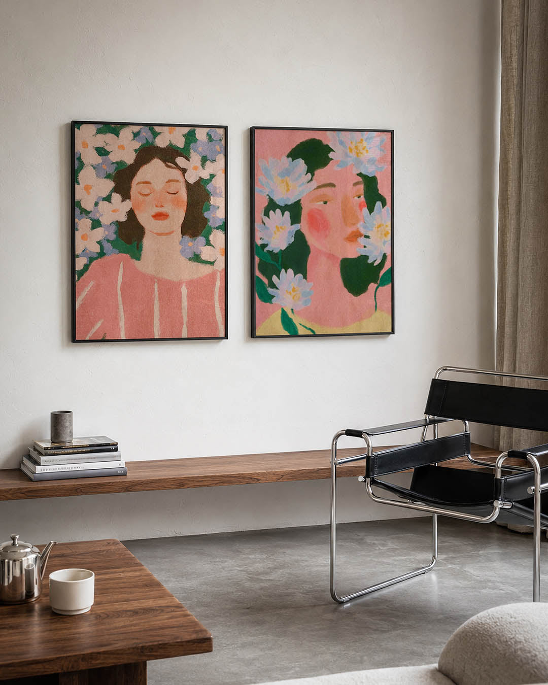 Dromerige bloemenrust Posterset