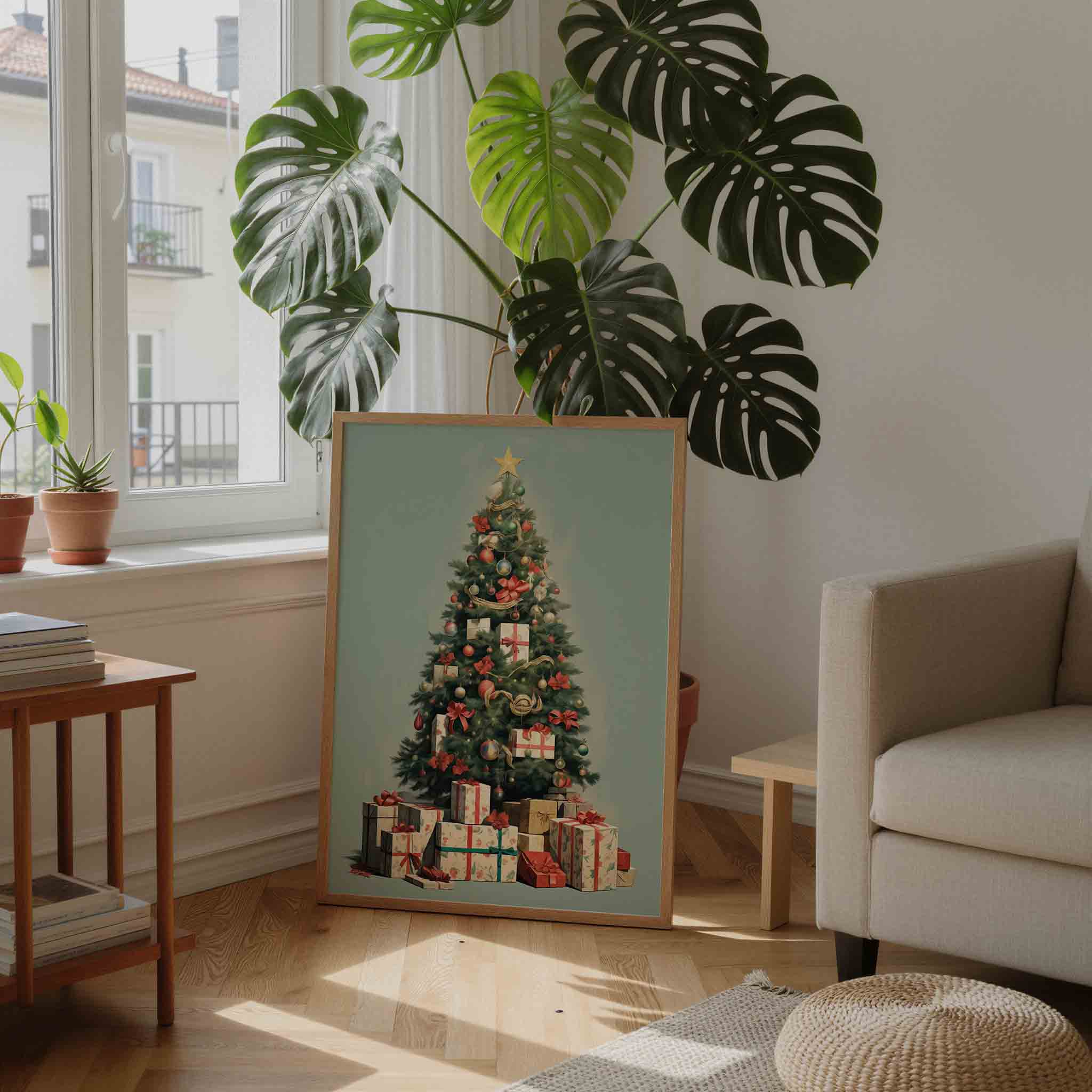 Kerstboom met cadeaus Poster