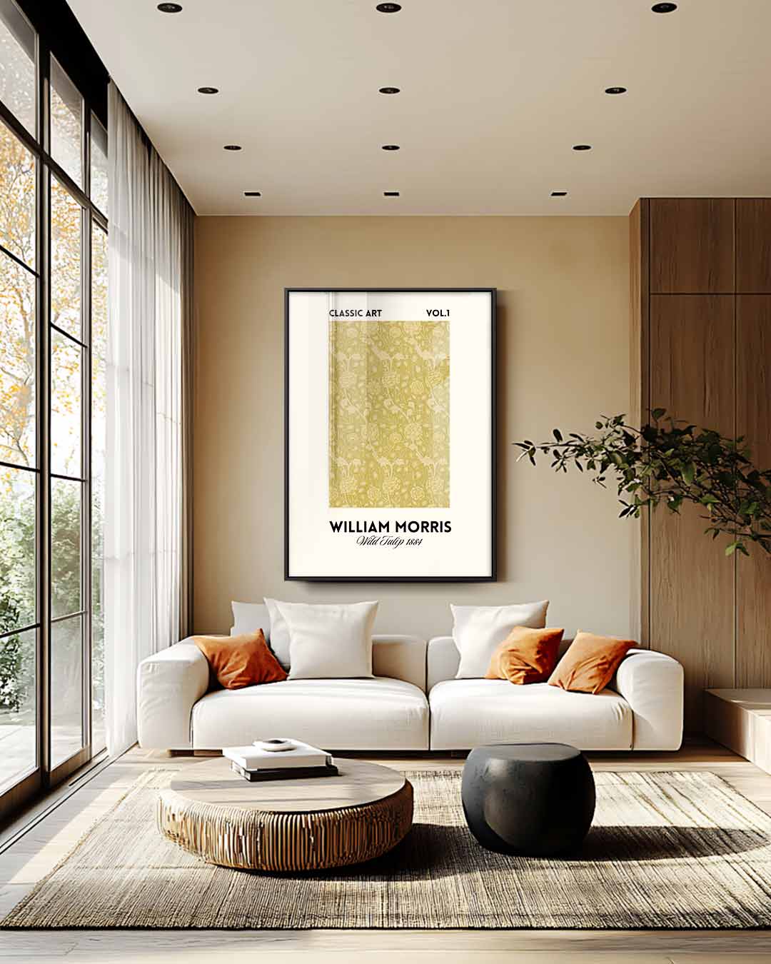 William Morris Wilde Tulp Behang Kunstwerk-canvas-dibond-plexiglas-wanddecoratie-WallArtistic
