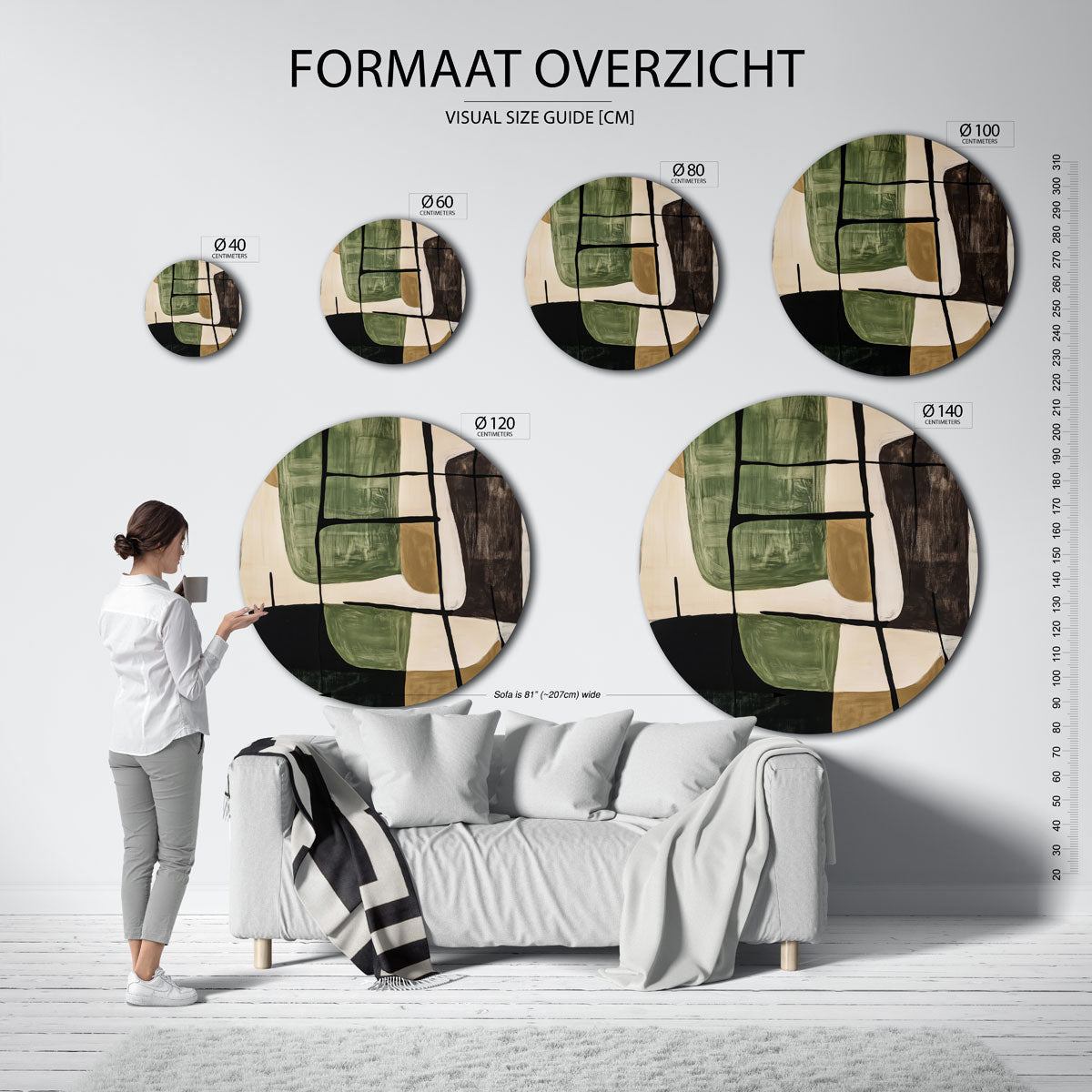 Abstracte vormen Muurcirkel