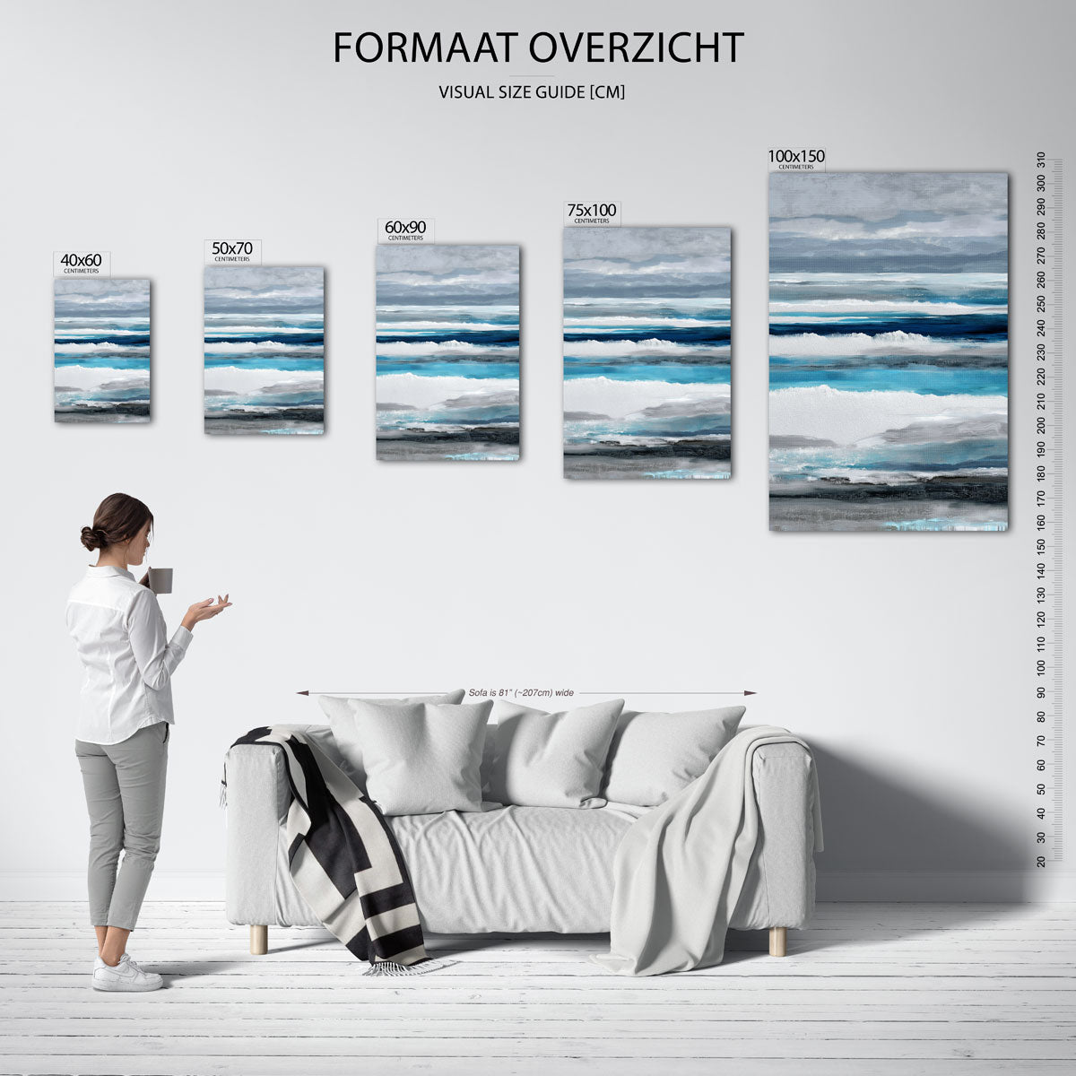 Horizontale kleurenlagen Kunstwerk