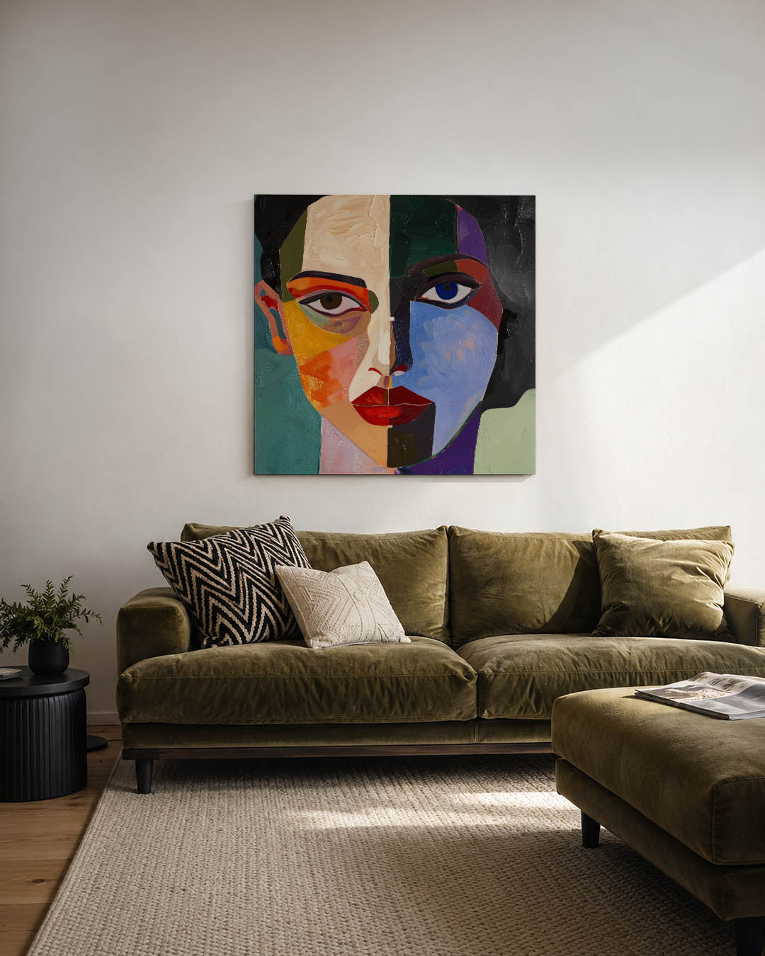 Geometrisch portret Kunstwerk