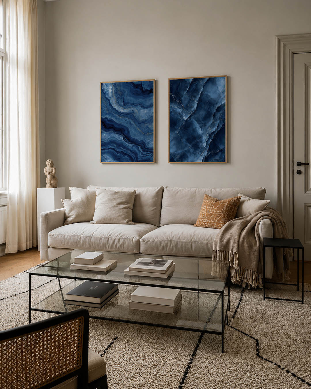 Golvend blauw Posterset