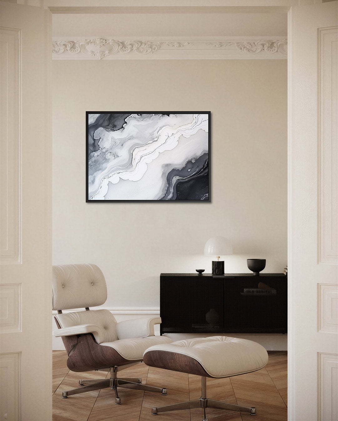 Vloeiende lijnen compositie Kunstwerk