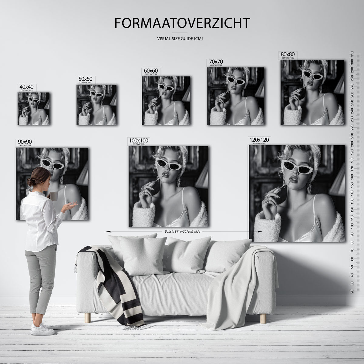 Vrouw met zonnebril Poster