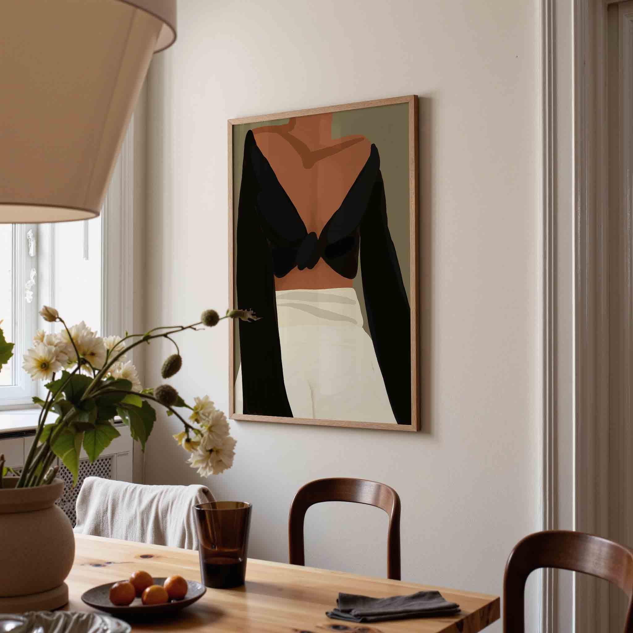 Vrouw in zwarte top Poster