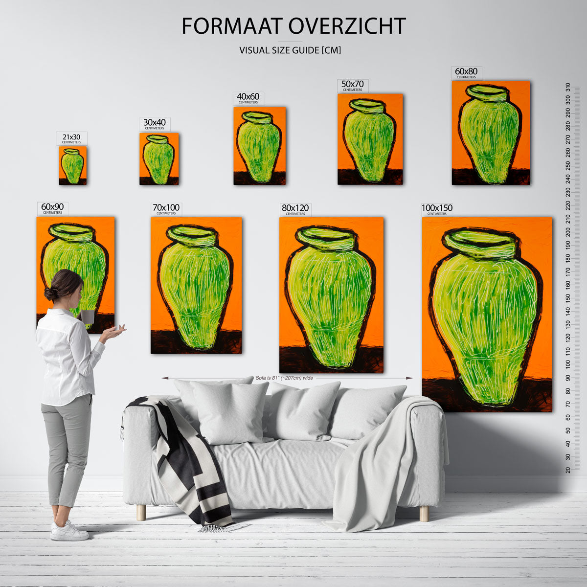 Groene vaas Poster