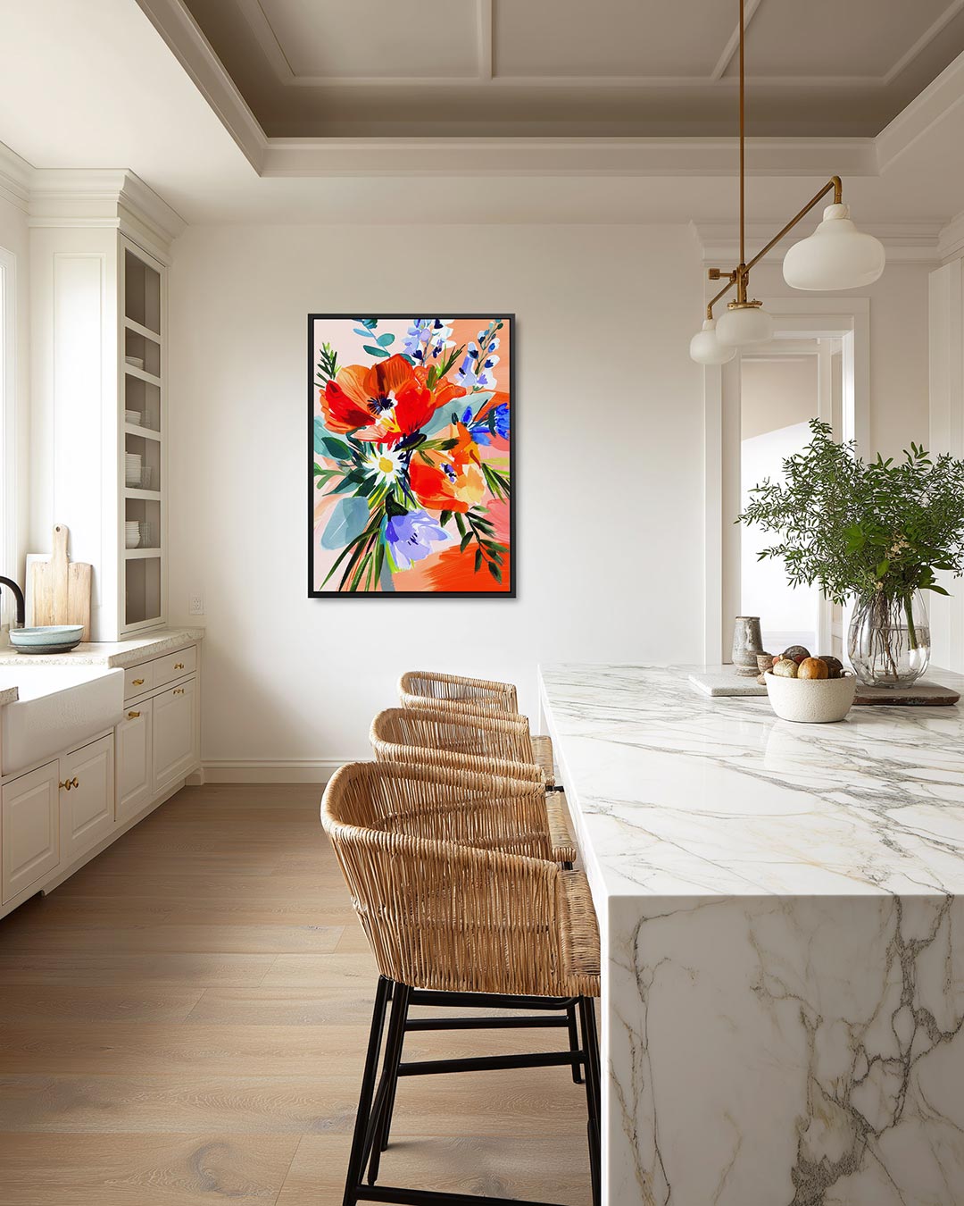 Vrolijke bloemencompositie Kunstwerk