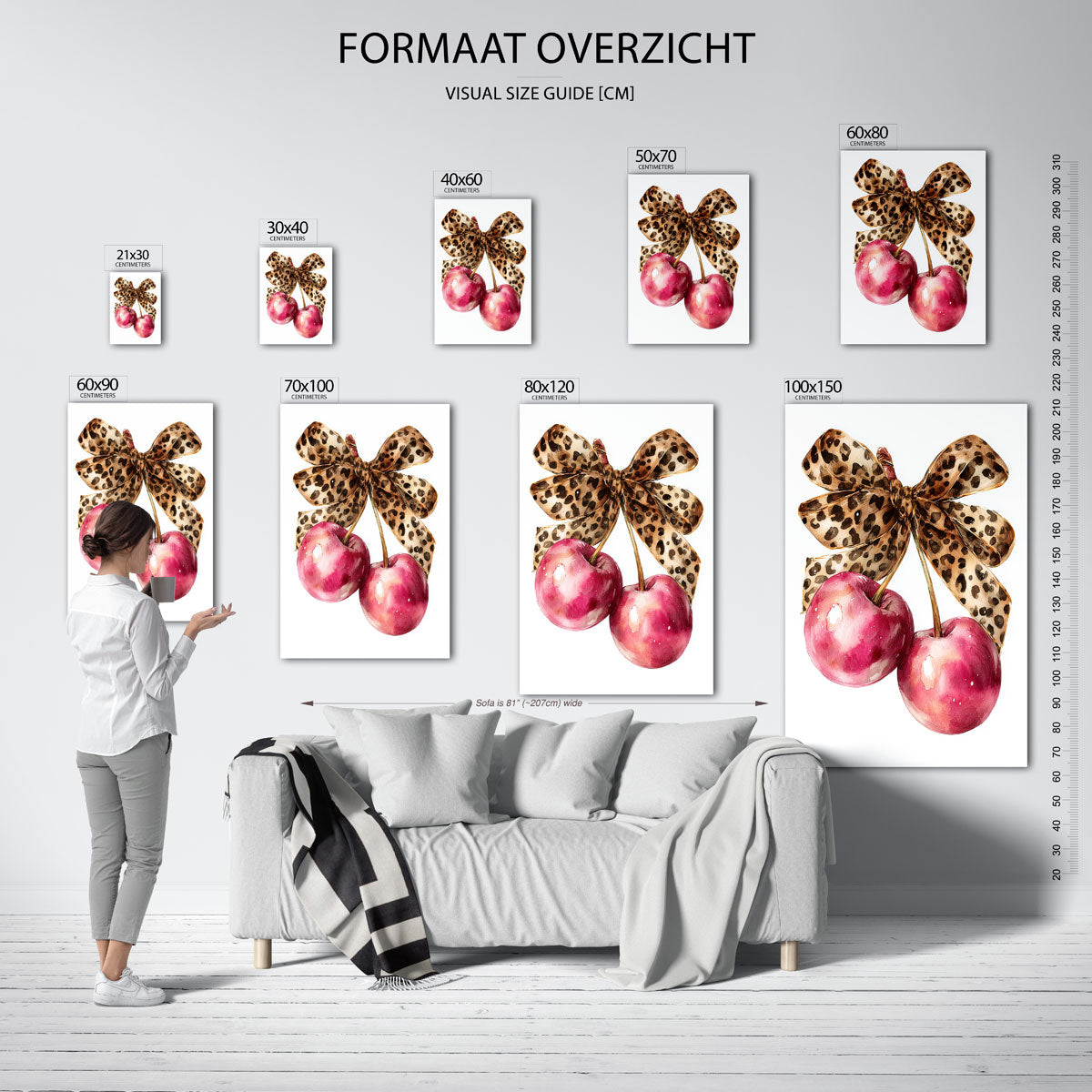 Kersen met strik Poster