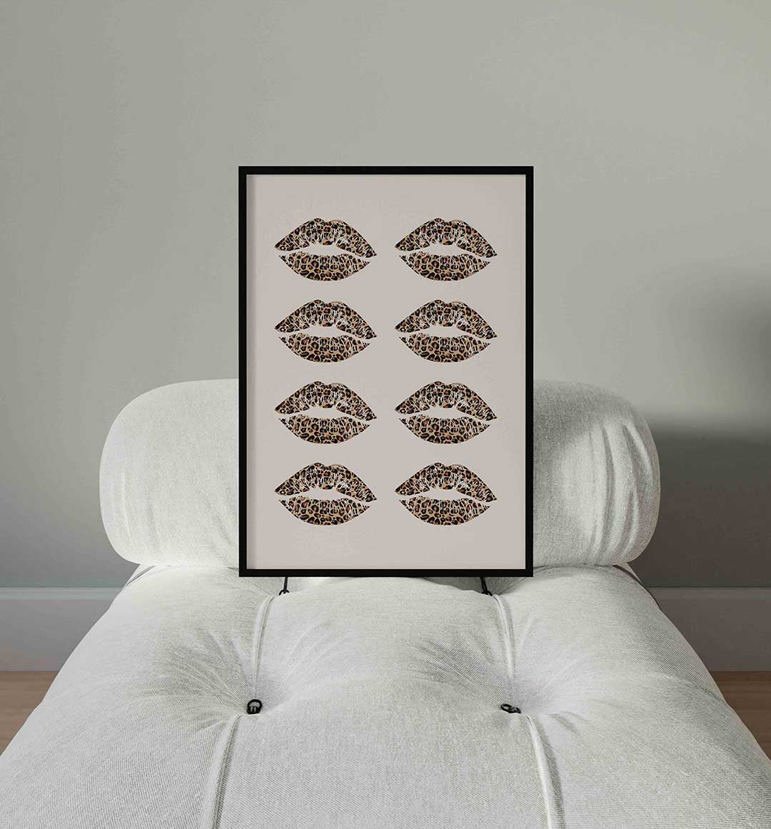 Luipaard lippen Poster