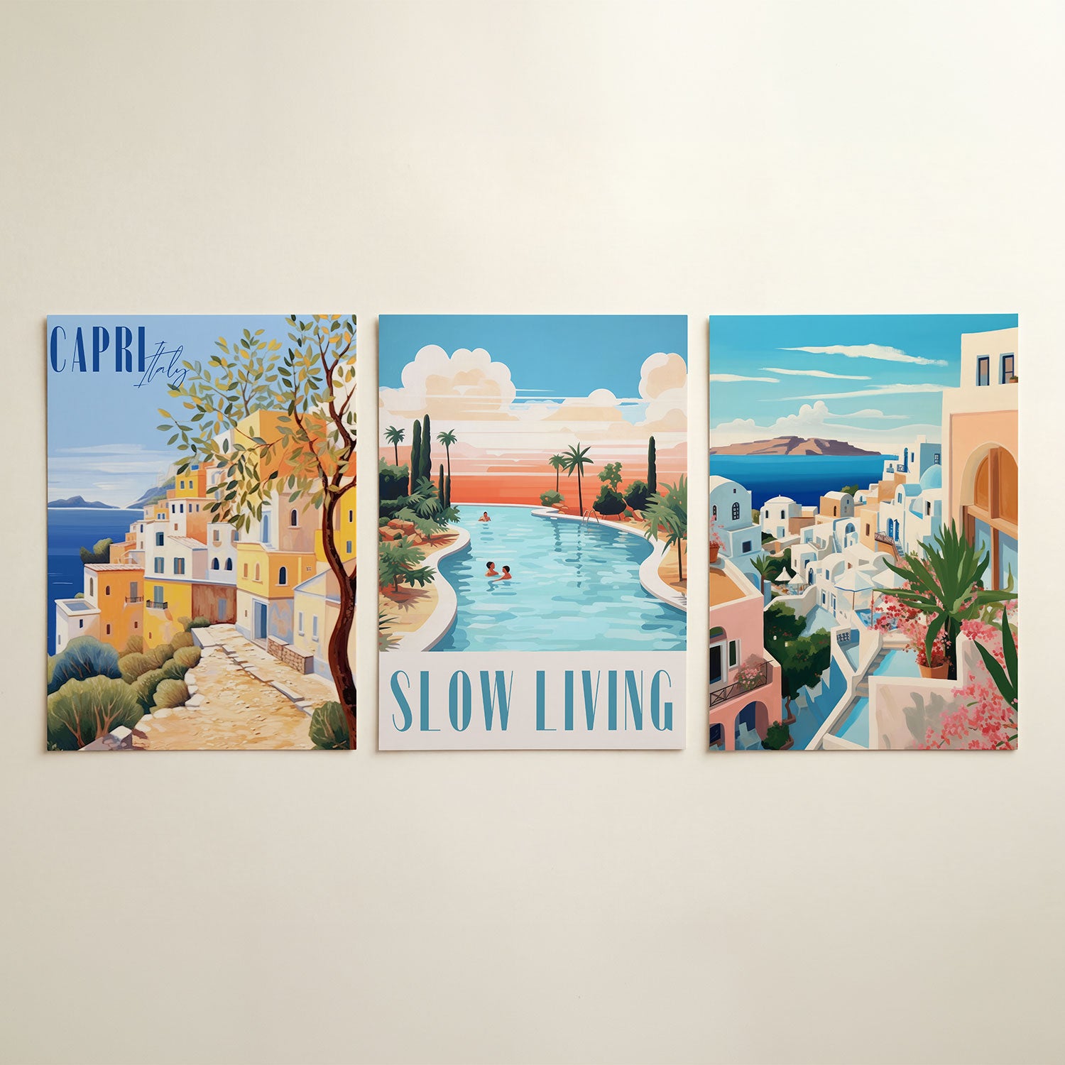 Zonnige kustlijn Posterset