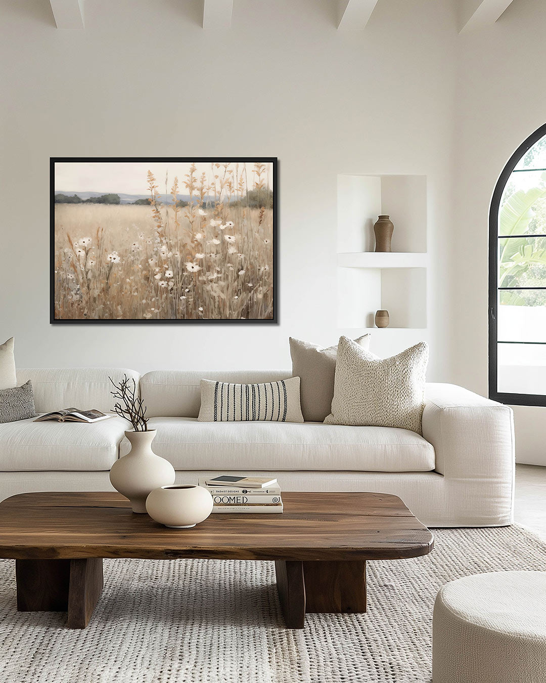 Zomerweide bloemen Kunstwerk